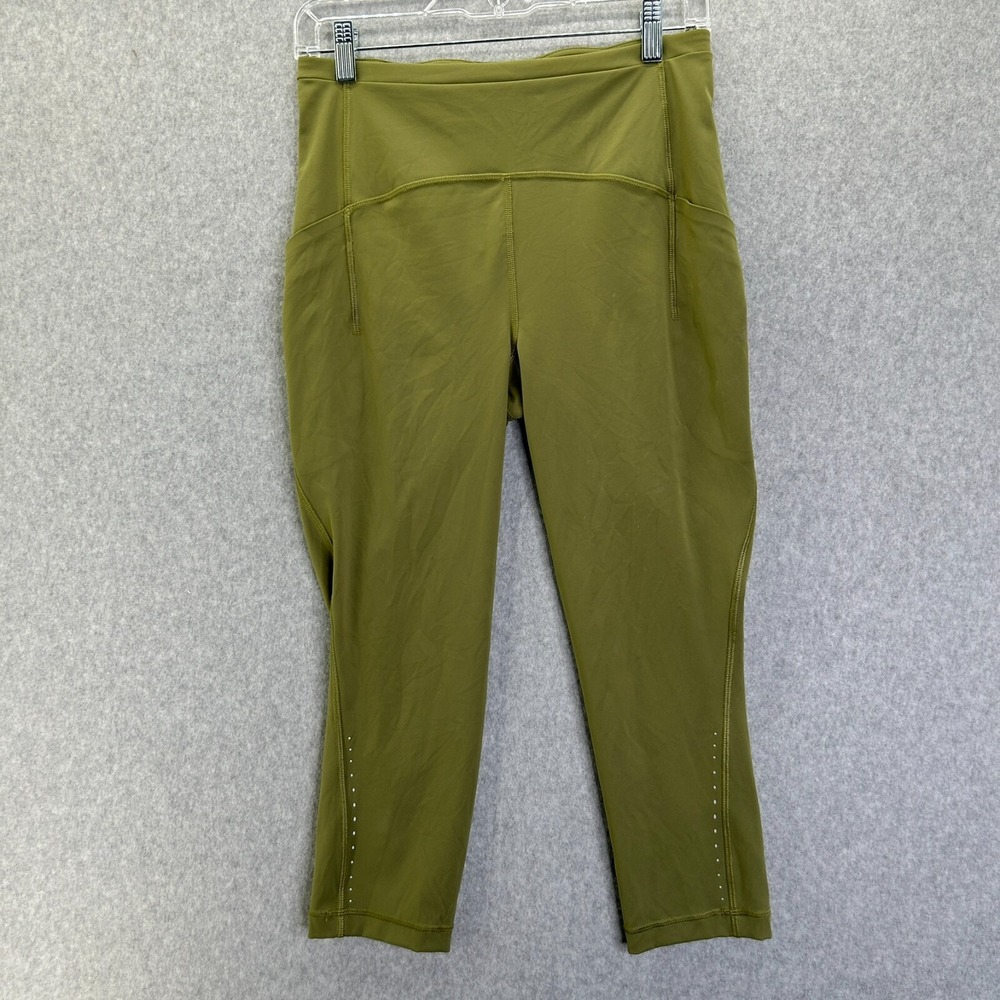 Lululemon Athletica Size 8 Swift Speed High-Rise Crop 21" Bronze Green Leggings